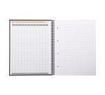 Cahier spirale Rhodia Notebook 21 x 29,7 cm noir 5 x 5 avec marge et cadre en tête - 80 feuilles