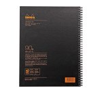 Cahier spirale Rhodia Notebook 21 x 29,7 cm noir 5 x 5 avec marge et cadre en tête - 80 feuilles