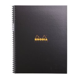 Rhodia active wirebound softback notebook a4+, lined ruling, 90gsm - black