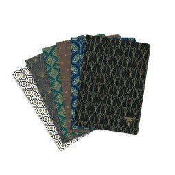 Neo Deco carnet piqûre textile A5 96 pages ligné motifs assortis papier ivoire 90g - Assortis