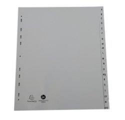 Intercalaire A4+ polypropylène Exacompta Forever 20 onglets alphabétiques gris - 1 jeu