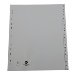 Intercalaire A4+ polypropylène Exacompta Forever 20 onglets alphabétiques gris - 1 jeu