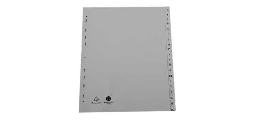 Intercalaire A4+ polypropylène Exacompta Forever 20 onglets alphabétiques gris - 1 jeu
