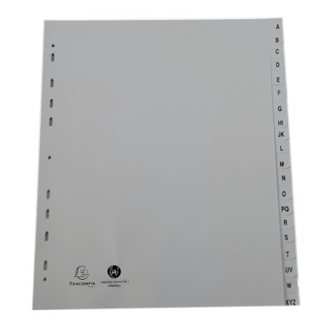 Intercalaire A4+ polypropylène Exacompta Forever 20 onglets alphabétiques gris - 1 jeu