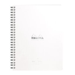Meeting book Rhodia Classic reliure intégrale 16x21 cm 160 pages imprimées détachables 90g - Blanc