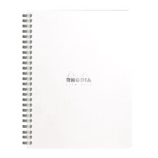 Notebook Rhodia Classic reliure intégrale 16x21 cm 160 pages petits carreaux 5x5 détachables 80g - Blanc