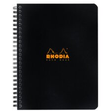 Notebook Rhodia Classic reliure intégrale 16x21 cm 160 pages petits carreaux 5x5 détachables 80g - Noir