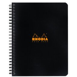 Notebook Rhodia Classic reliure intégrale 16x21 cm 160 pages petits carreaux 5x5 détachables 80g - Noir