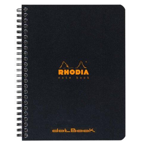 Notebook Rhodia Classic reliure intégrale 16x21 cm 160 pages dot détachables 80g - Noir