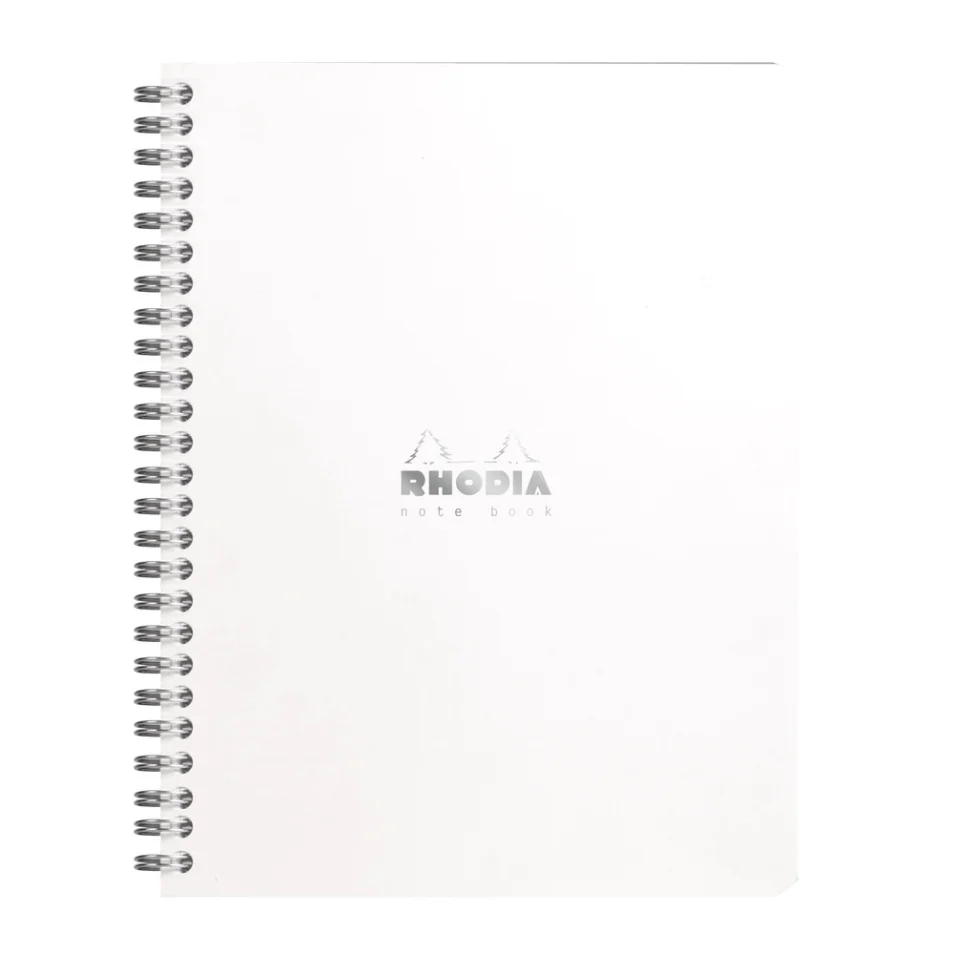 Notebook Rhodia Classic reliure intégrale 16x21 cm 160 pages dot détach  microperforé 80g - Blanc sur