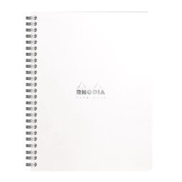 Notebook Rhodia Classic reliure intégrale 16x21 cm 160 pages ligné détachables 80g - Blanc