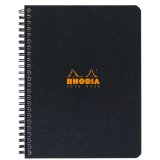 Notepad Rhodia Classic Spiral Notebook 16 x 21 cm - lined black - 160 pages