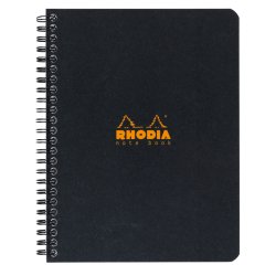 Cahier spirale Rhodia Classic Notebook 16 x 21 cm noir ligné - 160 pages