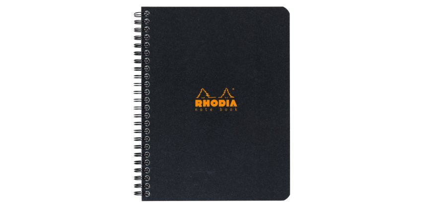 Notepad Rhodia Classic Spiral Notebook 16 x 21 cm - lined black - 160 pages