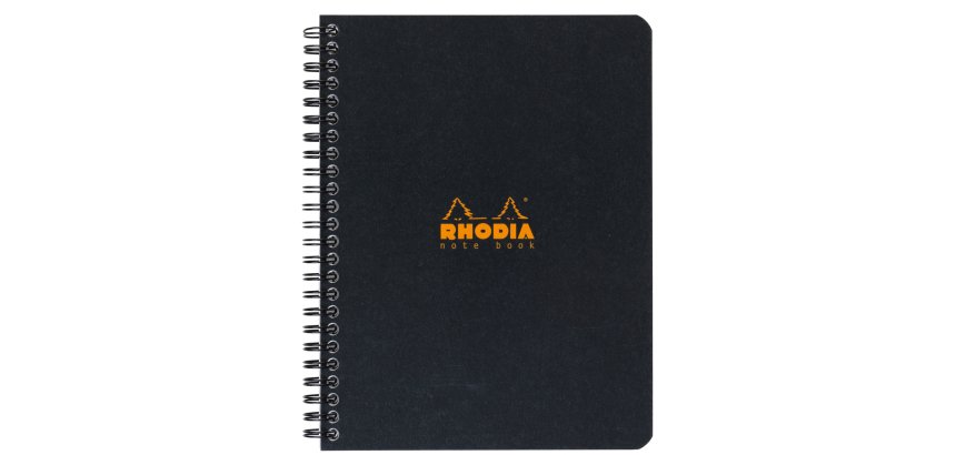 Cahier spirale Rhodia Classic Notebook 16 x 21 cm noir ligné - 160 pages