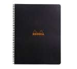 Cahier spirale Rhodia Classic Notebook 22,5 x 29,7 cm noir 5 x 5 avec marge et cadre en-tête -160 pages