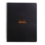 Rhodia Notebook mit Doppelspirale A4+ 80Bl kariert mit Rand und Rahmen kopfseitig 80g - Schwarz
