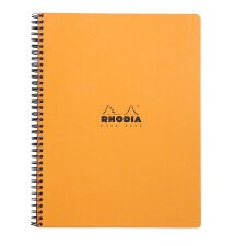 Notebook Rhodia Classic reliure intégrale & 22,5x29,7 cm 160 pages petits carreaux 5x5 avec cadre en-tête détachables perforation 4 trous 80g - Assortis