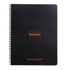 Notebook Rhodia Classic reliure intégrale 22,5x29,7 cm 160 pages dot détachables 80g - Noir