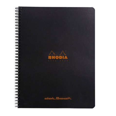 Notebook Rhodia Classic reliure intégrale 22,5x29,7 cm 160 pages dot détachables 80g - Noir