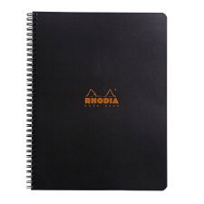 Notebook A4+ 80 feuilles lignées + marge et cadre en-tête 80 g. - Noir