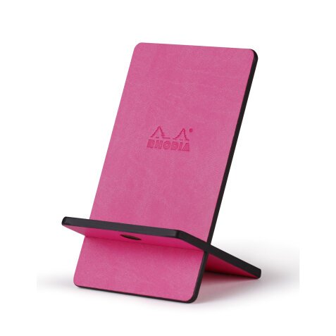 Rhodiarama support pour téléphone mobile simili cuir italien 13x8x8,5 cm - Fuchsia