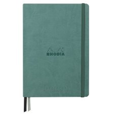 Rhodiarama Goalbook Creation rembordé rigide A5 160 pages papier Maya noir lisse dot 120g avec élastique - Eau