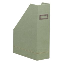 Rhodiarama porte-revues simili cuir italien 10x25x31 cm - Céladon