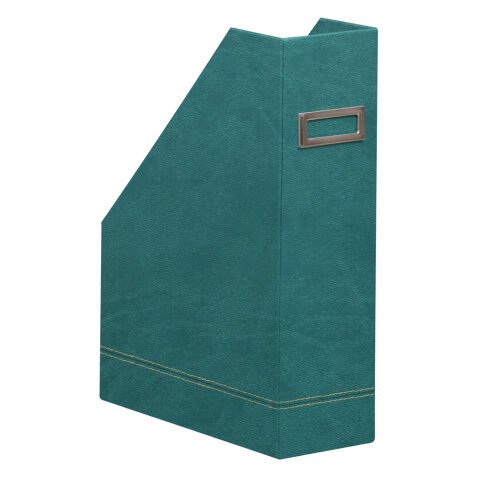 Rhodiarama porte-revues simili cuir italien 10x25x31 cm - Paon