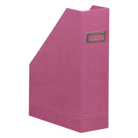 Rhodiarama porte-revues simili cuir italien 10x25x31 cm - Fuchsia