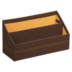 Rhodiarama porte-courrier simili cuir italien 25x10x14 cm - Bronze