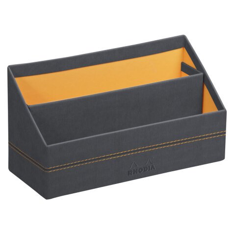 Rhodiarama porte-courrier simili cuir italien 25x10x14 cm - Titane