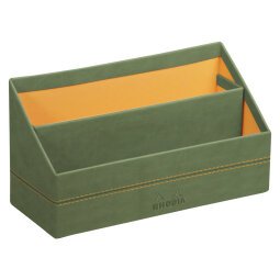 Rhodiarama porte-courrier simili cuir italien 25x10x14 cm - Sauge