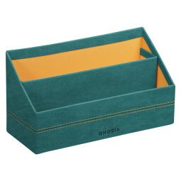 Rhodiarama porte-courrier simili cuir italien 25x10x14 cm - Paon