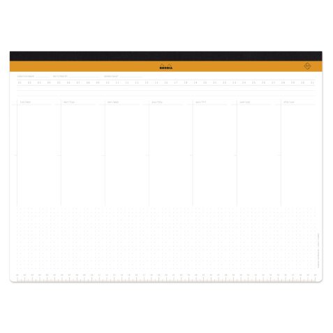 Rhodia sous-main semainier entoilé A3 (30,9x42 cm) 60 feuillets microperforés - Blanc