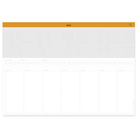 Rhodia sous-main semainier entoilé A2 (42x59,4 cm) 30 feuillets encollés - Blanc