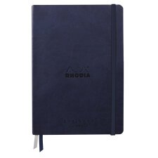 Rhodiarama Goalbook Creation rembordé rigide A5 100p papier lavis technique blanc uni 200g avec élastique - Bleu nuit