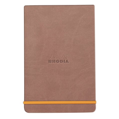 Rhodiarama Webnotepad rembordé rigide 9x14 cm 192 pages ligné microperforé papier ivoire 90g fermeture élastique - Bois de rose