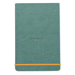 Rhodiarama Webnotepad rembordé rigide 9x14 cm 192 pages ligné microperforé papier ivoire 90g fermeture élastique - Eau