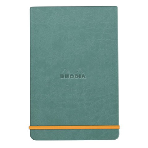 Rhodiarama Webnotepad rembordé rigide 9x14 cm 192 pages ligné microperforé papier ivoire 90g fermeture élastique - Eau