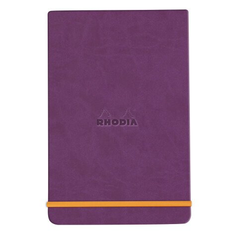 Rhodiarama Webnotepad rembordé rigide 9x14 cm 192 pages ligné microperforé papier ivoire 90g fermeture élastique - Violet