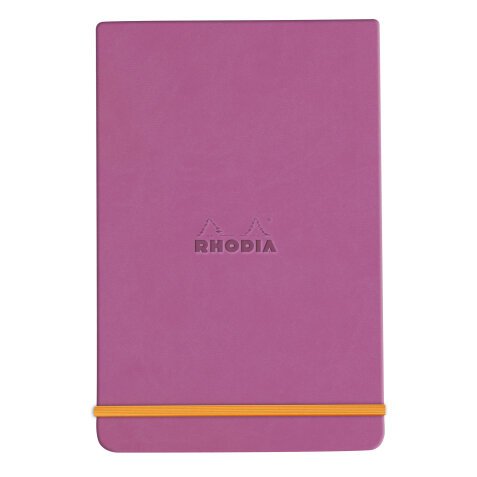 Rhodiarama Webnotepad rembordé rigide 9x14 cm 192 pages ligné microperforé papier ivoire 90g fermeture élastique - Lilas