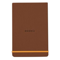 Rhodiarama Webnotepad rembordé rigide A5 192 pages ligné microperforé papier ivoire 90g fermeture élastique - Cuivre