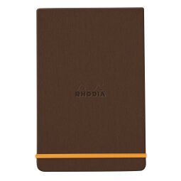 Rhodiarama Webnotepad rembordé rigide A5 192 pages ligné microperforé papier ivoire 90g fermeture élastique - Bronze