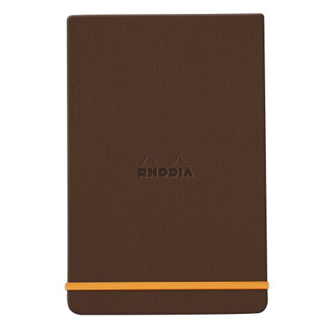 Rhodiarama Webnotepad rembordé rigide A5 192 pages ligné microperforé papier ivoire 90g fermeture élastique - Bronze