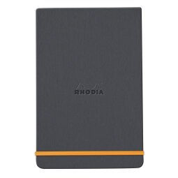 Rhodiarama Webnotepad rembordé rigide A5 192 pages ligné microperforé papier ivoire 90g fermeture élastique - Titane