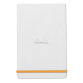 Rhodiarama Webnotepad rembordé rigide A5 192 pages ligné microperforé papier ivoire 90g fermeture élastique - Blanc