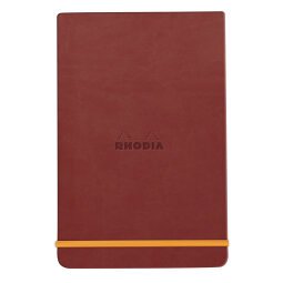 Rhodiarama Webnotepad rembordé rigide A5 192 pages ligné microperforé papier ivoire 90g fermeture élastique - Nacarat