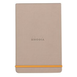 Rhodiarama Webnotepad rembordé rigide A5 192 pages ligné microperforé papier ivoire 90g fermeture élastique - Touche de rose