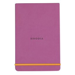 Rhodiarama Webnotepad rembordé rigide A5 192 pages ligné microperforé papier ivoire 90g fermeture élastique - Lilas